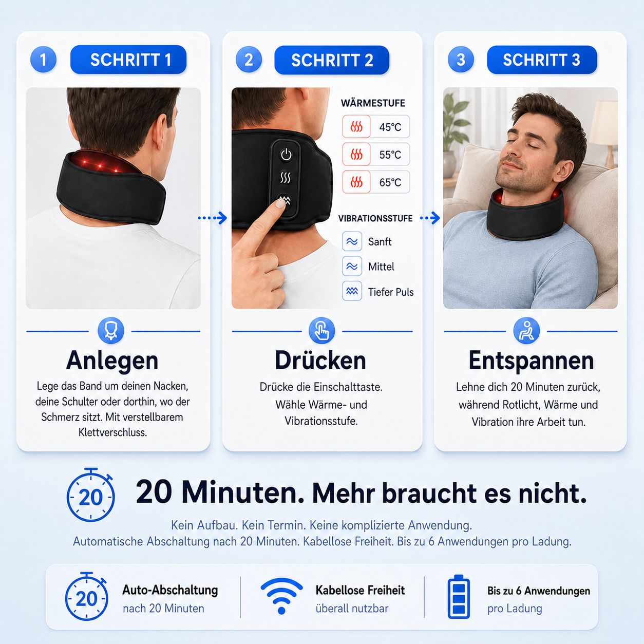 Visirelle 3-in-1 Rotlichtband